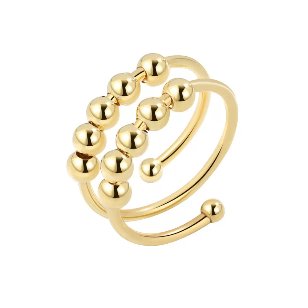 INF Anti-stress ring dobbelt justerbar kobber Guld