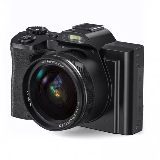 Digitalkamera 4K, 48MP, CMOS, 16x zoom, selvudløser