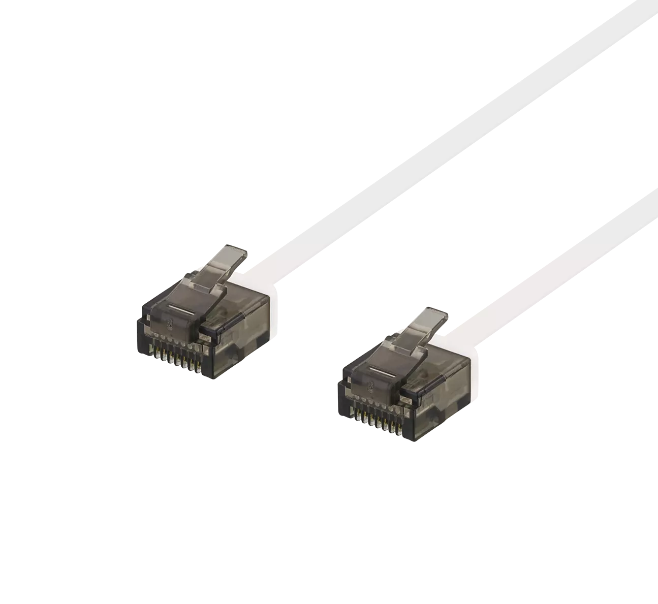 deltaco U/UTP Cat6a patch cable, flat, 3m, 1mm thick, white