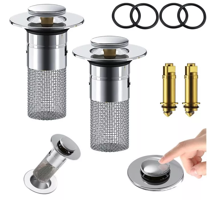 INF 2-pak afløbssi med prop/vaskprop til vask