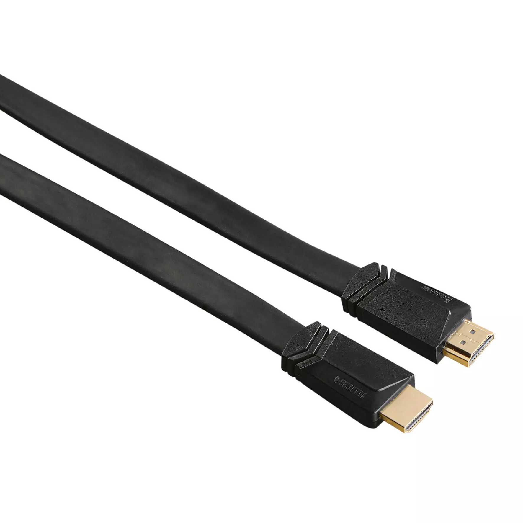 HAMA HDMI Ethernet High Speed Kabel 1,5m Flad Sort Guldbelagt TL