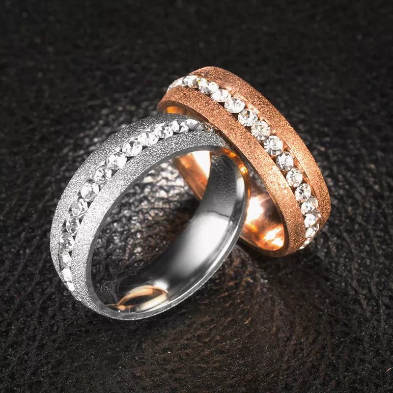 Elegant ring Titanium stål Rose guld 17.4 mm