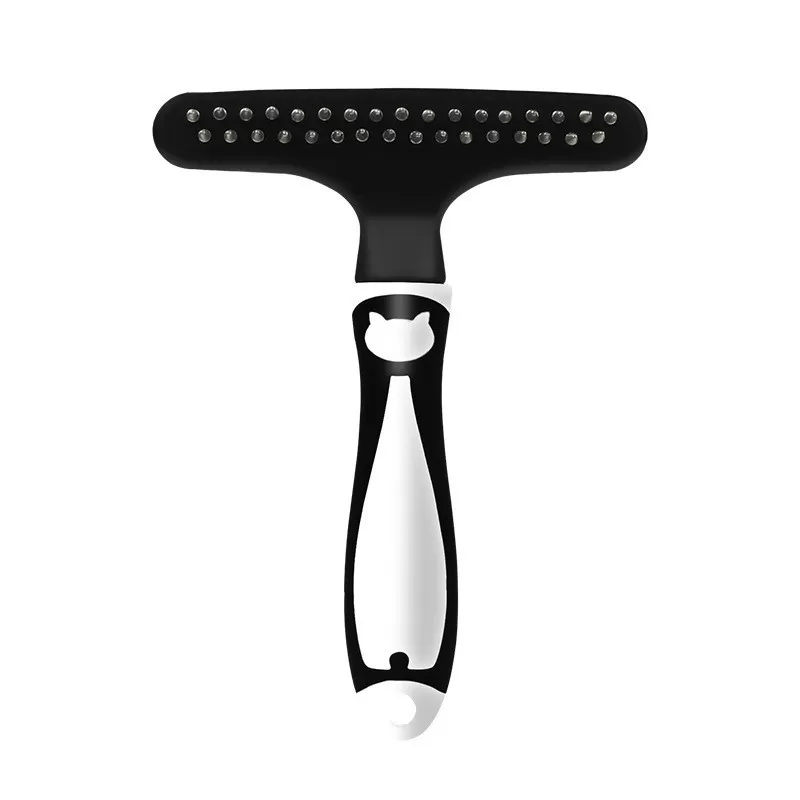 INF Børste til fjernelse af kæledyr - hvid dobbeltsidet kam til hunde og katte