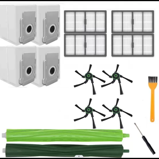 INF Tilbehør børster filtre støvsugerposer 16 dele MultiColor iRobot Roomba S9 (9150) / S9 Plus (9550)