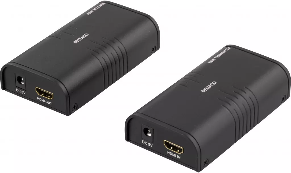 deltaco Ethernet HDMI extender, 120 meters in 1080P with Cat6, black