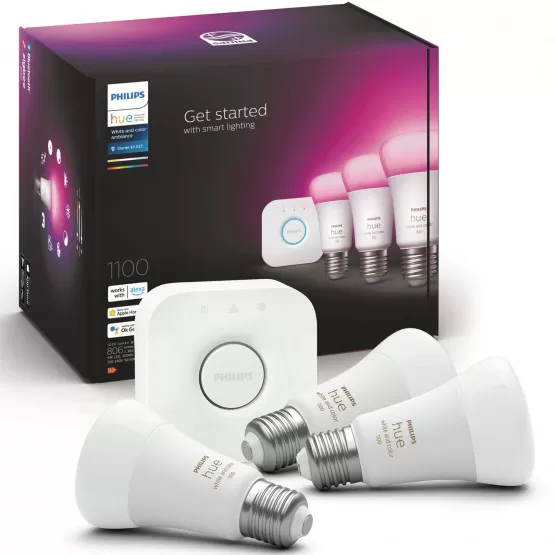 Hue Starter Kit Hvid Farve Ambiance 3xE27