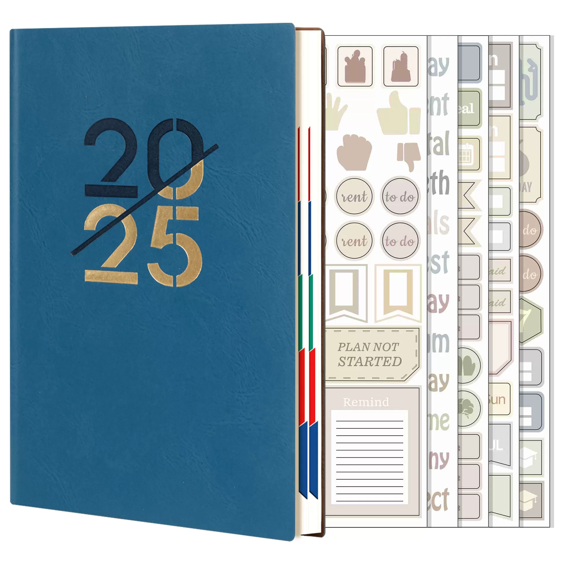 INF 2025 A5 præget notesbog Blå