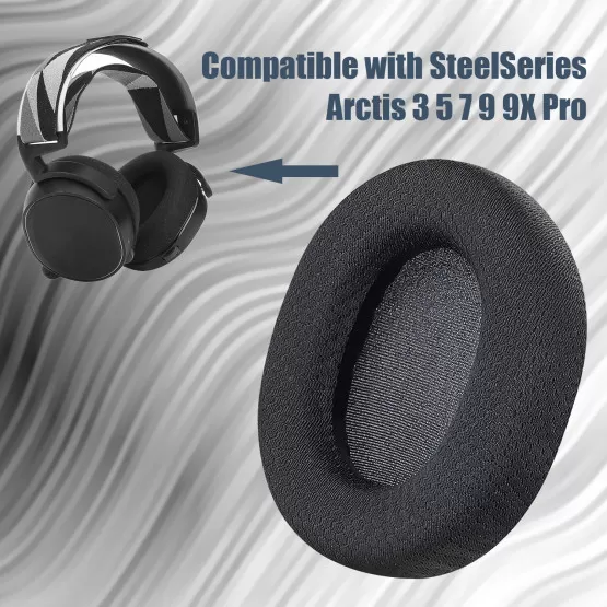 INF Ørepuder til SteelSeries Arctis 3/5/7/9/9X/Pro Sort 1 par