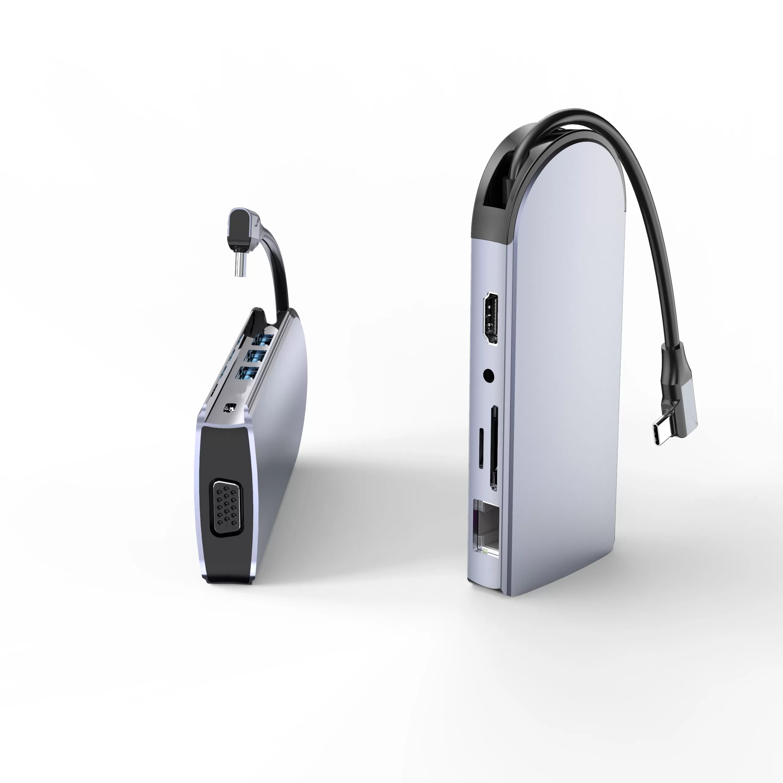 INF 9-i-1 USB-C Hub med HDMI, PD-opladning og SD/TF-kortlæser