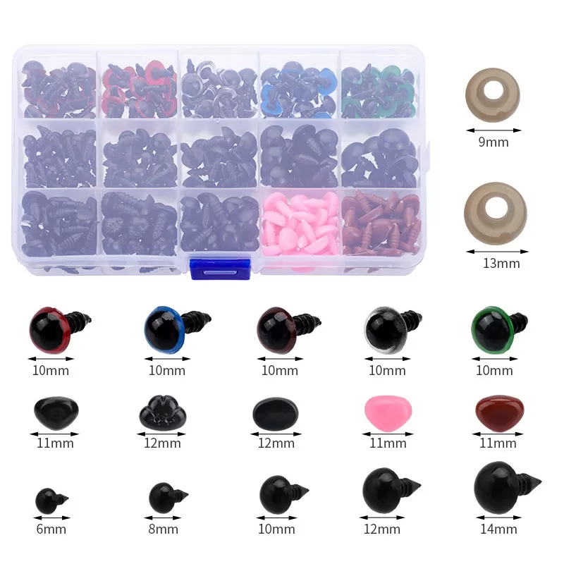 INF Øjen- og næsesæt til DIY dukkefremstilling