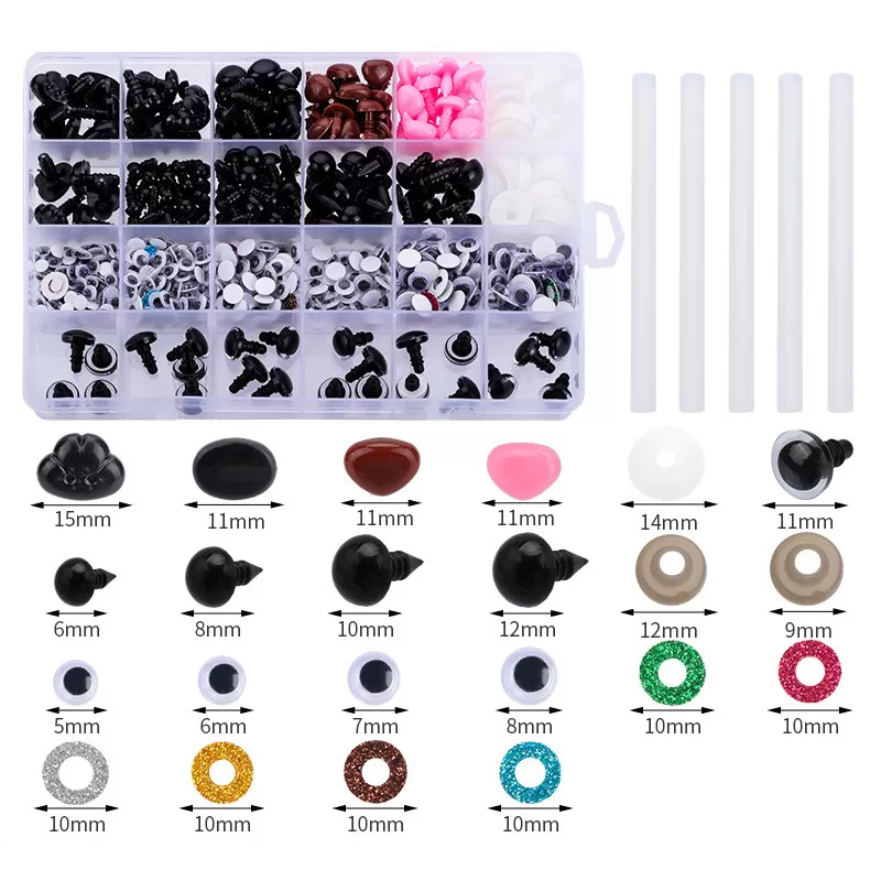 INF Dukkeøjne og -næser Kit til DIY Dukkefremstilling