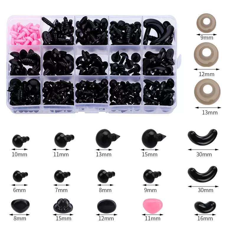 INF Dukkeøjne og -næser Kit til DIY Dukkefremstilling