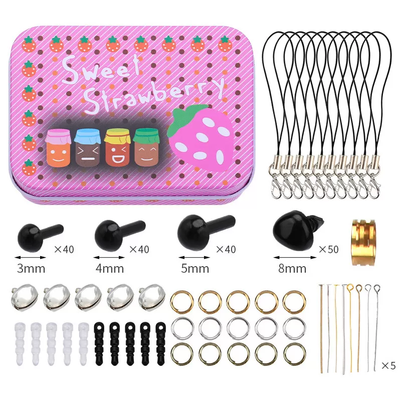 INF Tilbehørsæt med øjne og næse til DIY-dukkefremstilling