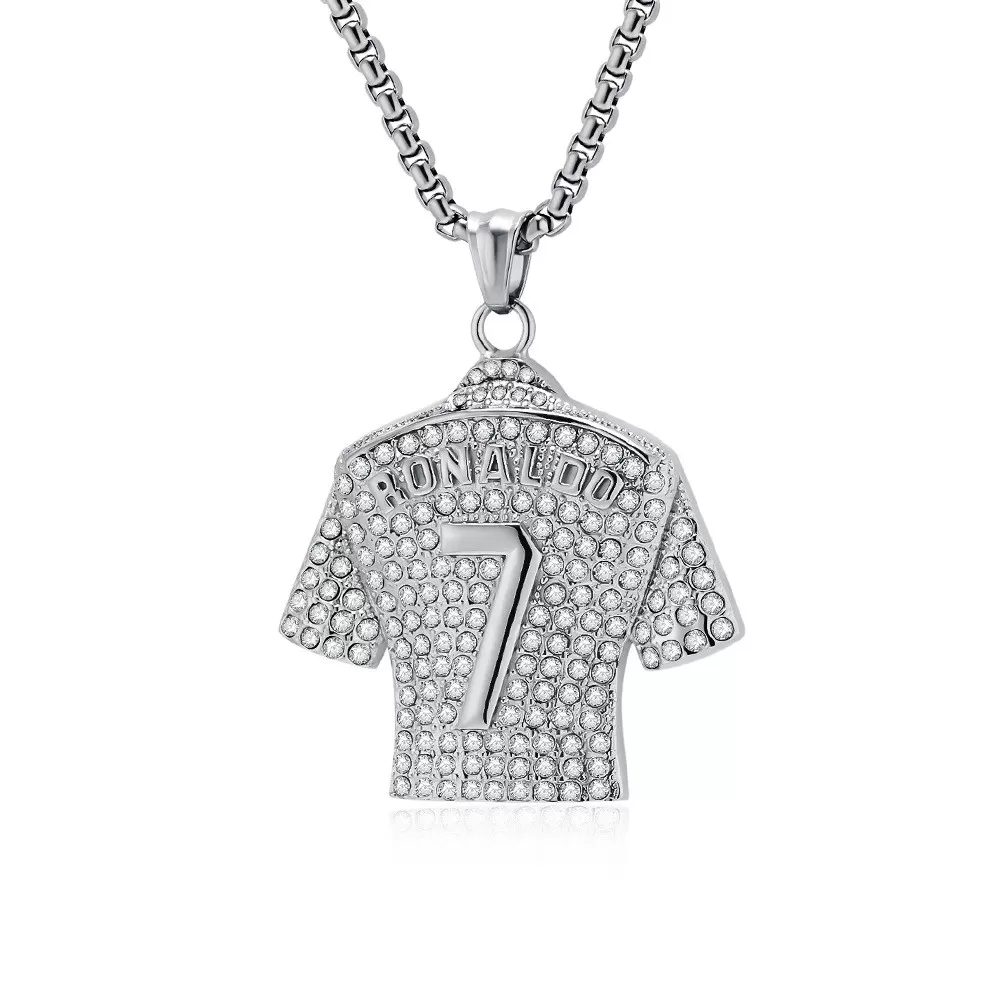 INF Halskæde med kryds i rustfrit stål med kubisk zirkonia S