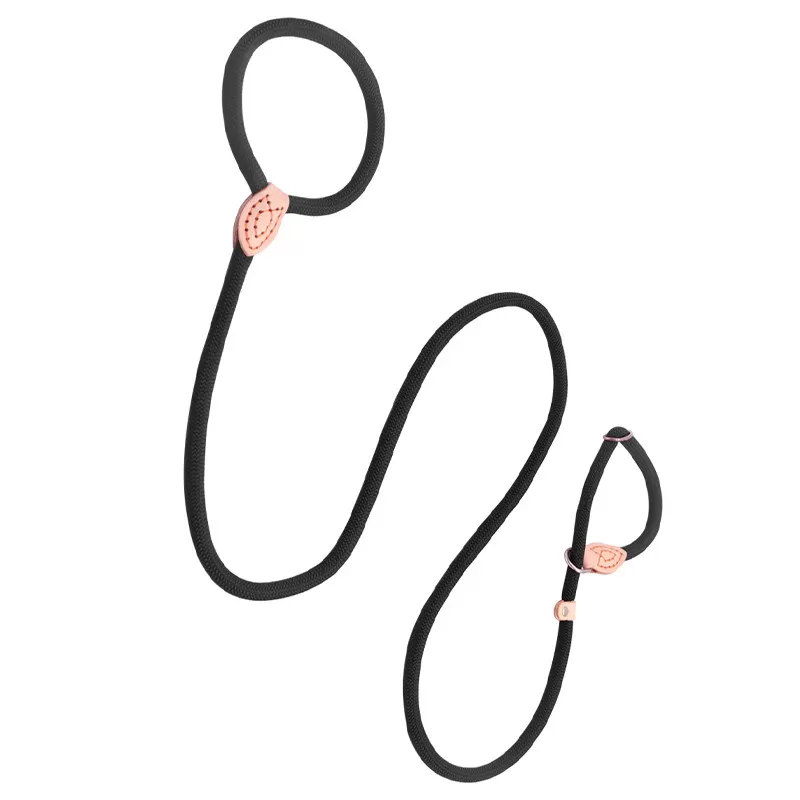 INF Sort Hundesnor - 180 cm Lang, 8 mm Diameter - PP Webbing