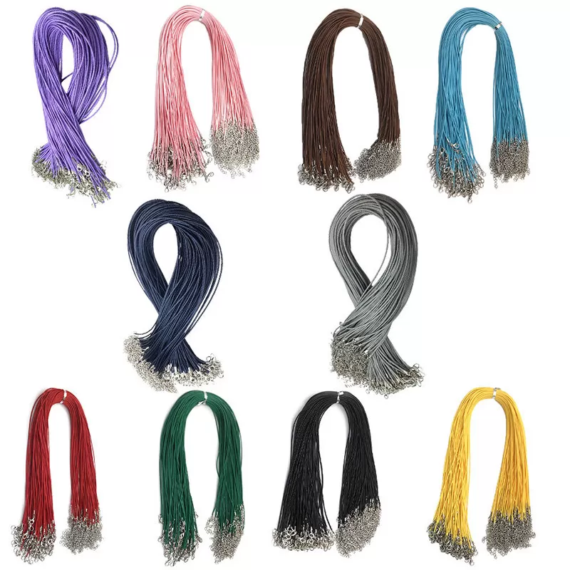 INF Farverig Flettet Lædersnor Halskæde - DIY Smykketilbehør