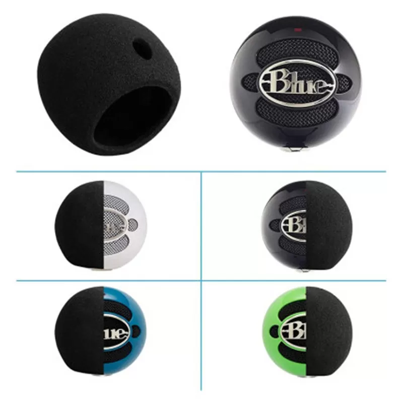 INF Sorte svampehætter til Blue Snowball-Ice mikrofon (2-pak)