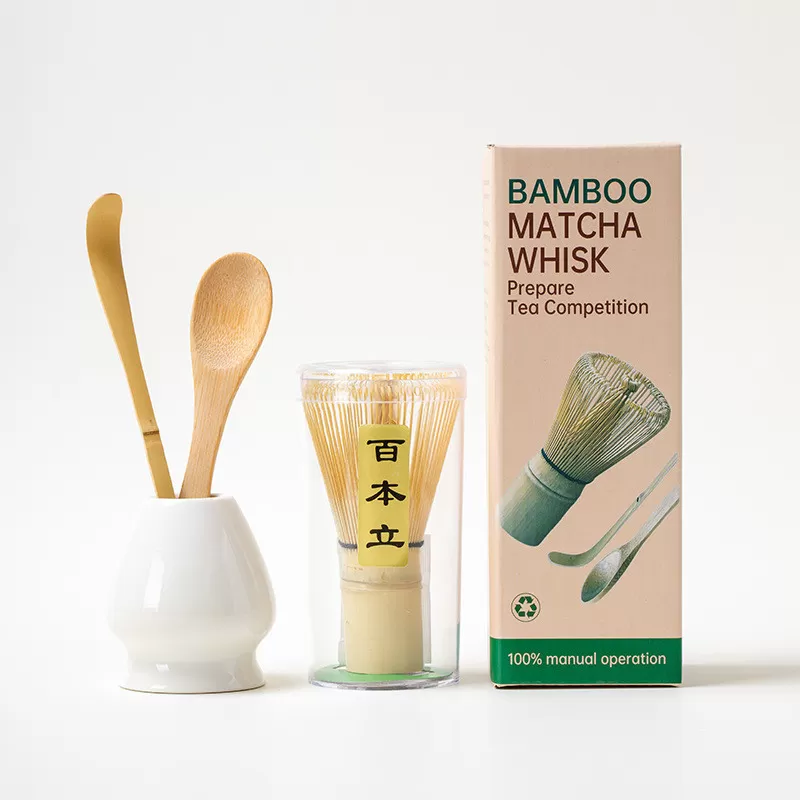 INF Matcha Whisk Sæt SQ Lille Sæt 4 stk. Blank Hvid Ny Æske