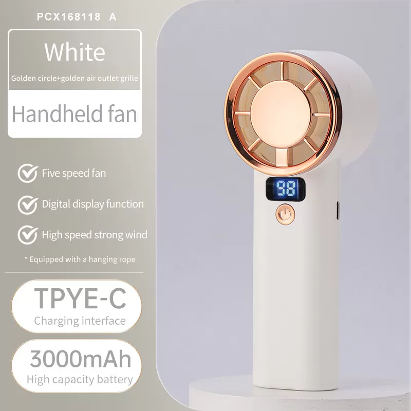 INF Mintgrøn håndholdt ventilator - Bærbar køleløsning hvid