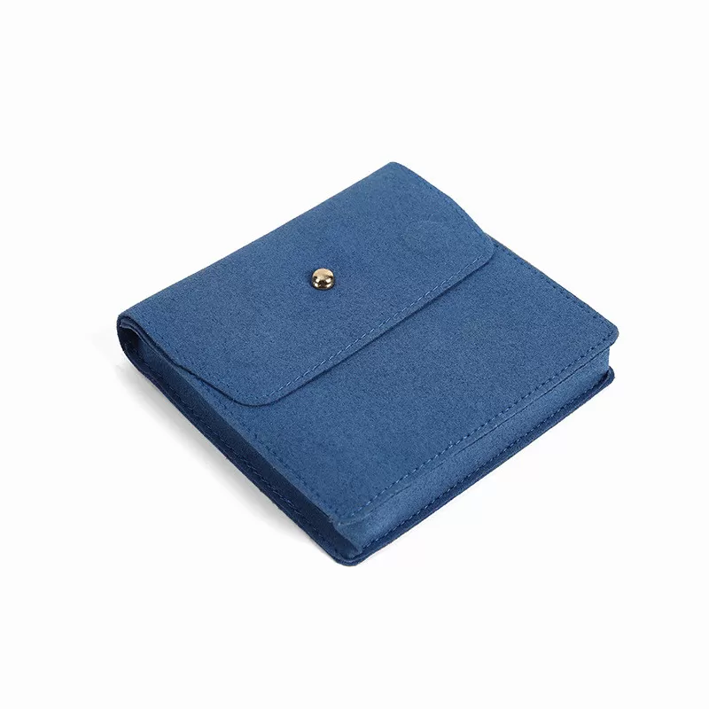 INF Smykkeskrin med magnetisk lukning, blød fløjlsgavepose til ringe, halskæder Blå