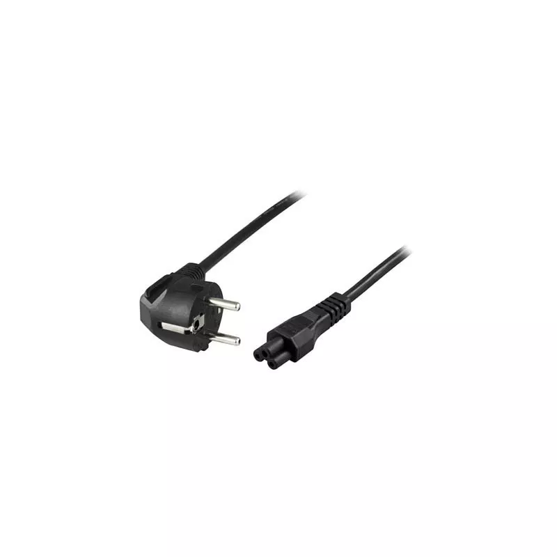 deltaco Device cable 3-pin notebook angled CEE 7/7 & IEC C5 3m