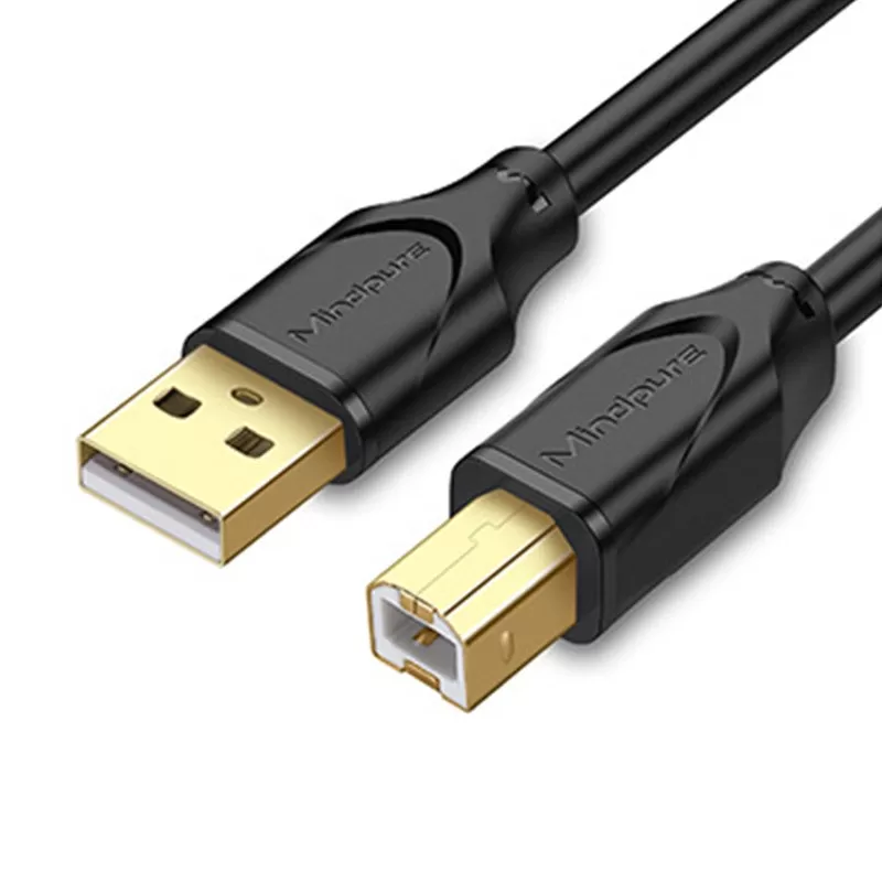 INF USB 2.0 Printerkabel med Guldbelagte Stik - Tilslut Printere, Scannere og Mere 5 m