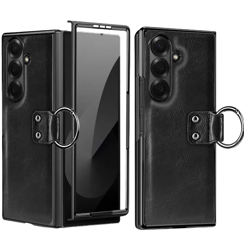 INF Sort PC Læderetui med Stativ Kompatibelt med Samsung Galaxy Z Fold4 - Stødsikkert & Anti-Fingeraftryk