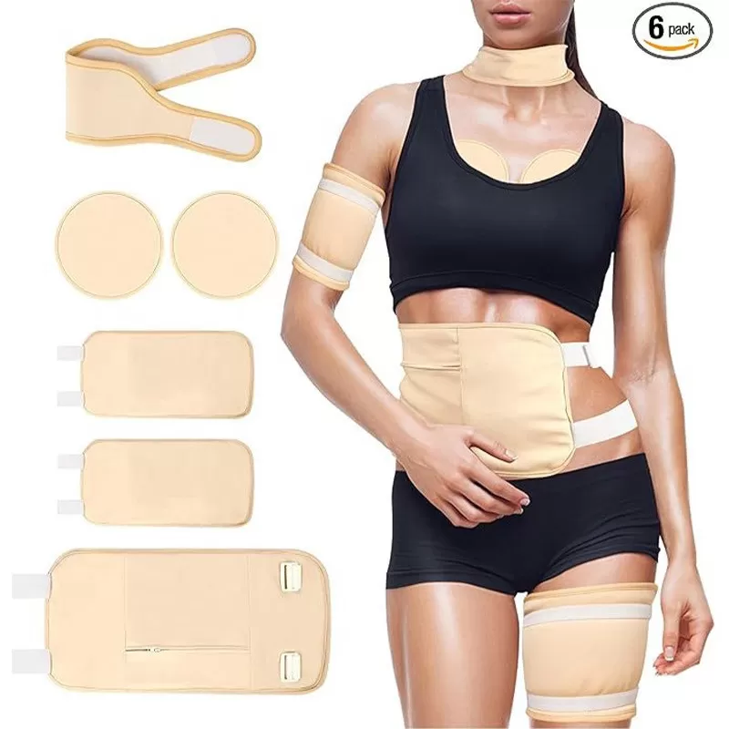 INF Ricinusoliepakke Justerbart Taljebælte Sæt (6 stk. Krog & Løkke + Benærmer), Genanvendelig Økologisk Bomuld