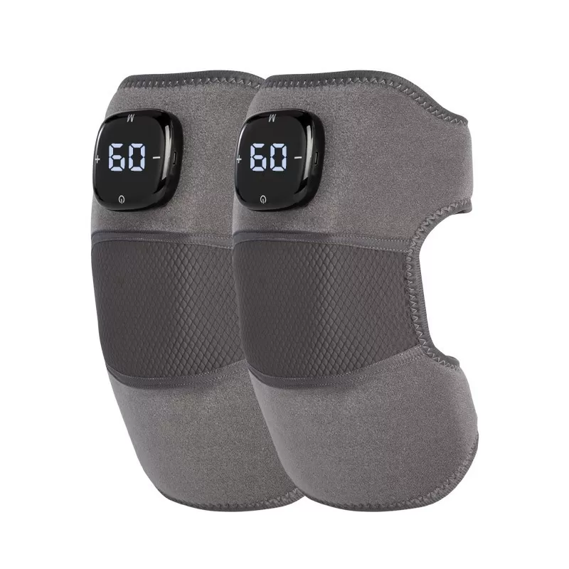 INF Opvarmet knæmassager med vibration, smart termisk terapi til smertelindring i leddene Grå