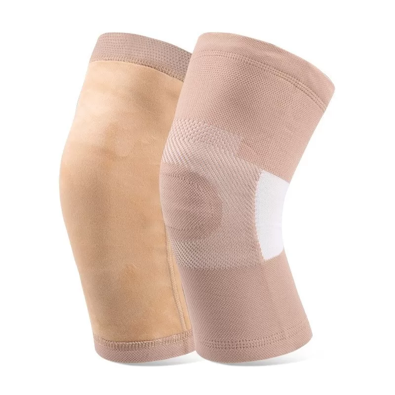 INF Termiske knæbeskyttere til ældre - Plysforede knævarmere til koldt vejr og lindring af gigt (par) Beige L/XL