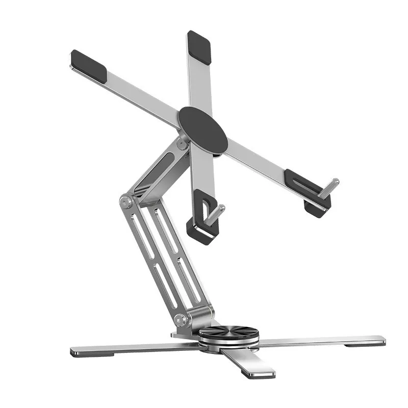 INF 360° Roterende Laptop Stand i Kulstofstål - Justerbar Højde, Sammenklappelig, Ergonomisk Design