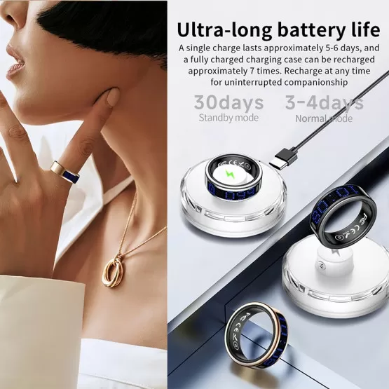 INF Smart Ring med Display: Touch-kontrol, Fitness Tracking og color ...