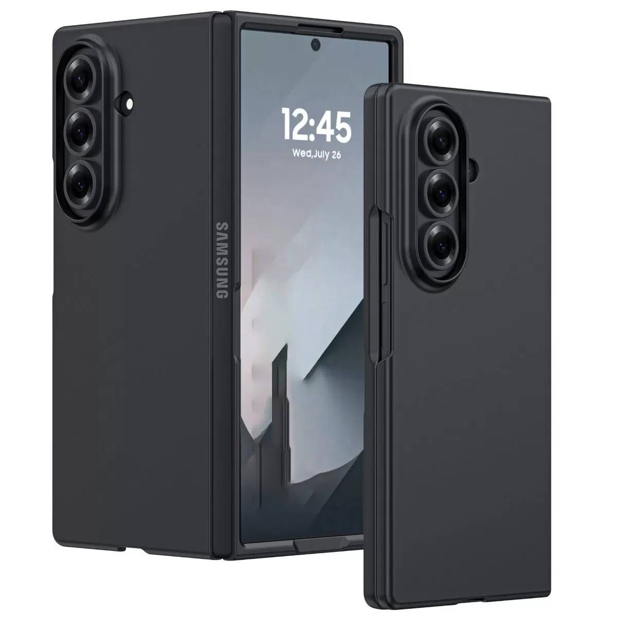 INF Sort PC Telefon Cover Kompatibelt med Samsung Galaxy Z Fold6 - Fuld Beskyttelse & Glat Berøring