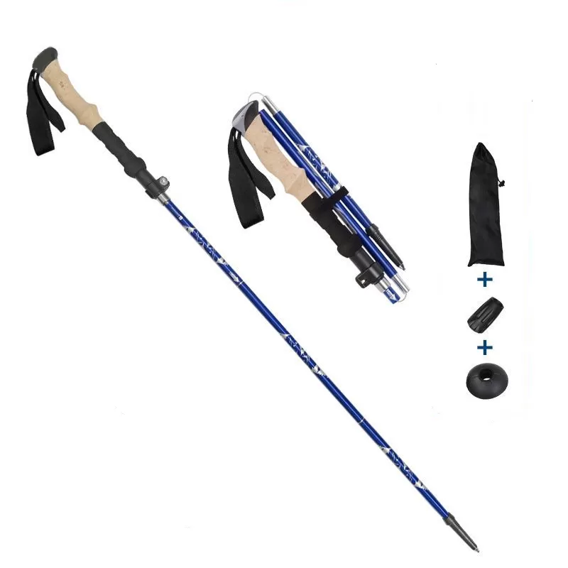 INF Ultralet vandrestav trekkingstang 5 sektion Blå