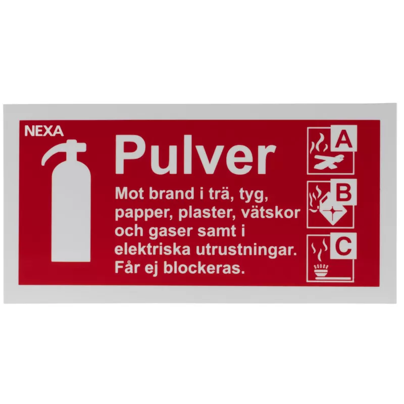 BSP-1020 Skilt til pulverildslukker