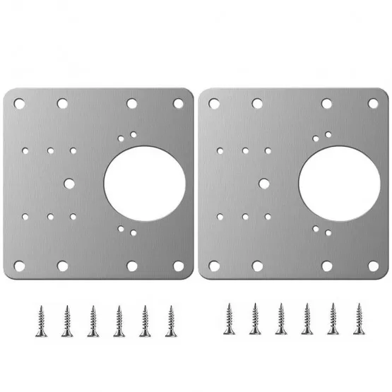 Reparationsplade til hængslede møbler 9x9 cm rustfrit stål 2-pak