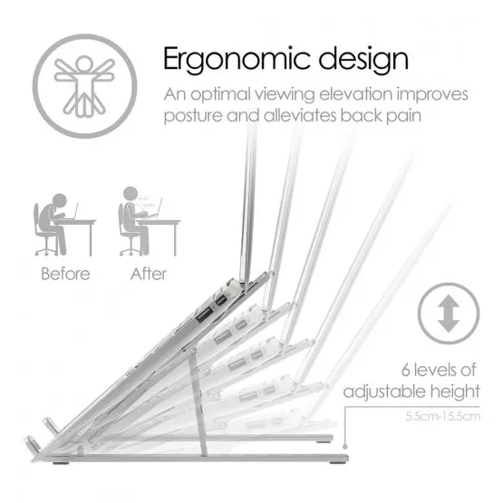 Computer Stander Image Computerstander Sammenfoldelig X shaped Aluminium Sølv