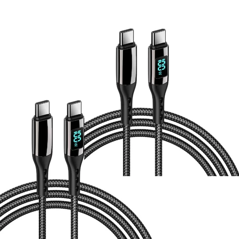 INF 2-pak PD100W flettet datakabel Type-C til Type-C digital skærm