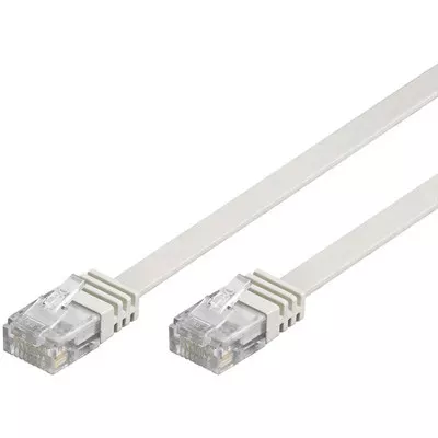 deltaco U/UTP Cat6 patch cable, flat, 1m, 250MHz, white